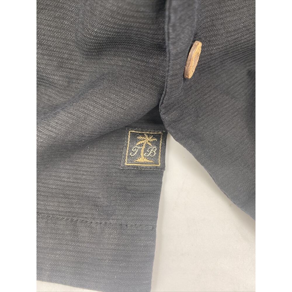 Tommy Bahama Shirt Mens Large Black Short Sleeve 100% Silk Button Up Palm Tree - Picture 5 of 8